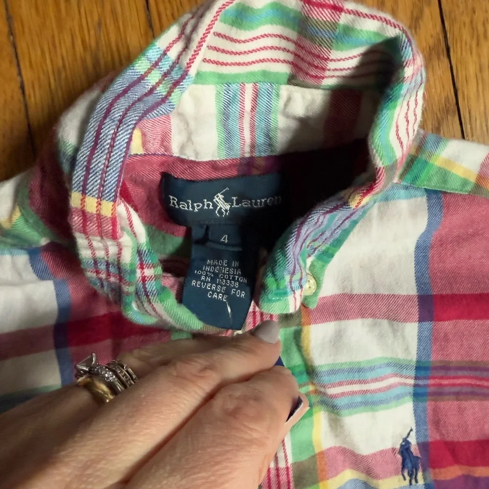 Ralph Lauren Plaid Button Down Shirt - Size 4